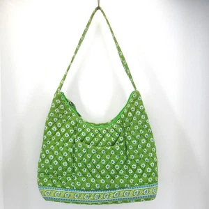 Bolso de Hombro Vera Bradley Verde Manzana Blanco Margarita Floral Acolchado con Bolsillos - Imagen 1 de 11