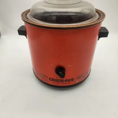 Vintage Rival Crock Pot Slow Cooker Flame Orange 3.5 Quart Model 3100/2 Tested - Image 1 of 4