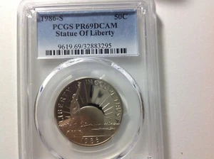 1986-S Freiheitsstatue $.50 PCGS PR69DCAM (blau) - Bild 1 von 2