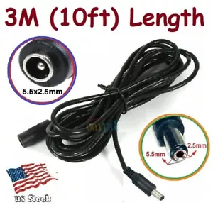 Cable de extensión conector moldeado de 5,5 x 2,5 mm de alimentación de CC 3 m/10 pies - Imagen 1 de 6