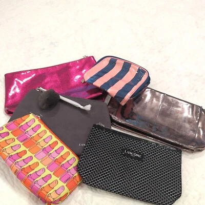 NUEVO Lote de 6: Bolsas de Maquillaje Cosmético Lancome & Clinique SOLO BOLSAS SURTIDAS Foto 1 de 4