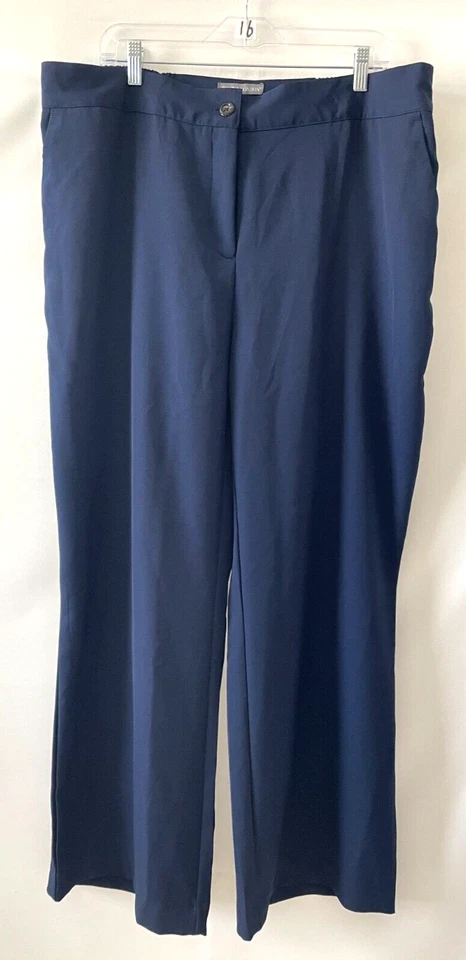 Jessica London Womens Navy High Rise Partial Elastic Waist Dress Pants Sz 24W - Image 1 of 4