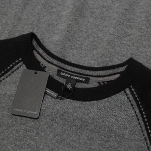 Autumn Cashmere NWT Crew Neck Sweater Size XL in Gray/Black 100% Cashmere - Picture 1 of 7