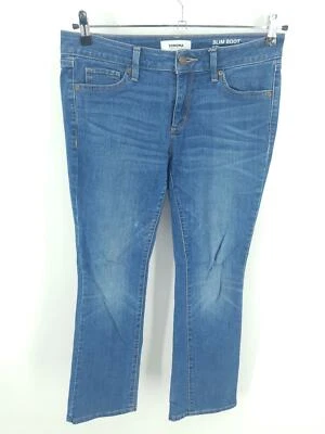 Pantalones de mezclilla Sonoma para mujer 8 P azul ajustados corte bota tiro medio lavado medio bigotes Foto 1 de 4