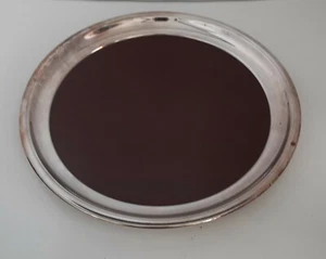 Vintage Chrome Cherry Formica Serving Tray Mid Century 12x12 - Picture 1 of 4