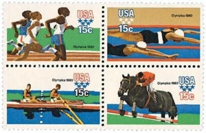 OLYMPICS 22ND SUMMER-Block of 4 Collectible Unused 1979 Stamps-FREE SHIP - Picture 1 of 1