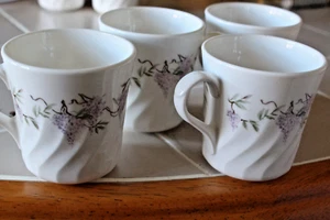 SET OF 4 CORNINGWARE USA 21 COFFEE/TEA CUPS MICROWAVE OK - Picture 1 of 6