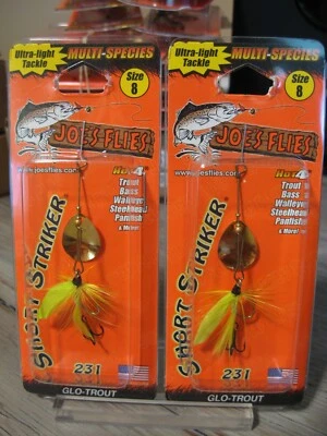 2 Joe's Flies Talla 8 En Línea SpinnerBaits Striker Corto/Glo-Trout 231-8 Foto 1 de 4