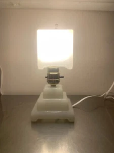 Antique Cubist Frosted Glass Lamp - Ex - Picture 1 of 4