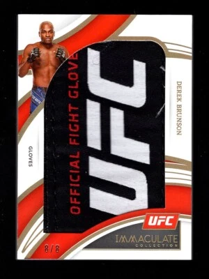 2022 PANINI IMMACULATE UFC DEREK BRUNSON OFFICIAL FIGHT WORN GLOVE 8/8 - Image 1 of 2