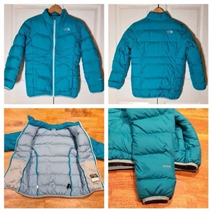 The North Face Andes Goose Down 550 Fill Puffer Jacket Girls Large (14/16) Teal - Picture 1 of 16