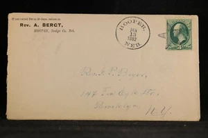 Nebraska: Hooper 1882 3c Banknote Cover, Fancy Star Cancel, Dodge Co - Picture 1 of 2