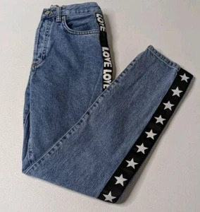 Vintage Denim Co Jean's 2 W24 Blue Denim Love Pattern - Picture 1 of 8