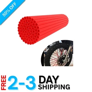 Universal 72 Pcs Dirt Bike Spoke Skins in Red - Protect and Decorate Wheels - Picture 1 of 9