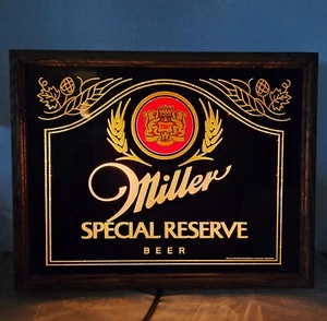 1980's Lighted Miller Special Reserve Beer Sign 21x17x4.5” Works - Picture 1 of 8