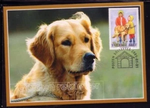 DOGS DOG GOLDEN RETRIEVER SWEDEN 2001 MI 2217 STAMP ON MAXI CARD - Picture 1 of 1