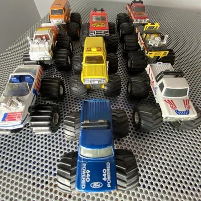 MATCHBOX SUPER CHARGERS 9 VINTAGE MONSTER TRUCKS BIGFOOT USA TAURUS KONG MAD DOG - Image 1 of 4