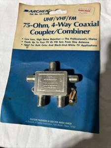 Vintage Archer UHF/VHF/FM 75-Ohm Coaxial Coupler Radio Shack New Old Stock - Picture 1 of 2