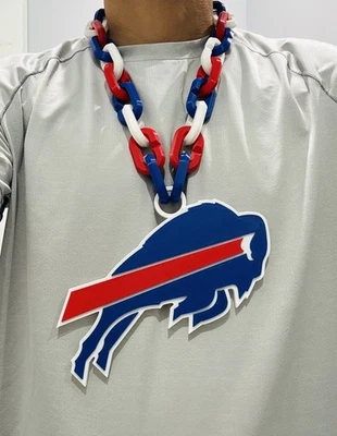 🔥Buffalo Bills超大链项链-大胆的NFL球迷吊坠比赛日 — 第 1/3 张图片