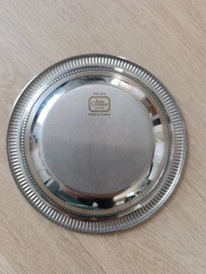 Plateau rond argenté avec fan de Jean Couzon - Photo 1/3