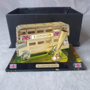 London Bus Stifthalter, Glas schwer. Schönes Display Ornament verpackt. - Bild 1 von 8