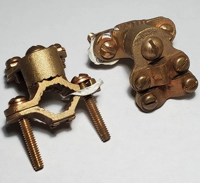 2-PACK Burndy C11HD4/0DB Cast Bronze Ground Clamp AWG #8-4/0 EMT & Ground ½-1" - Image 1 of 4