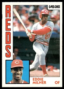 1984 O-Pee-Chee VTG OPC Baseball Eddie Milner Cincinnati Reds #34 - Picture 1 of 2