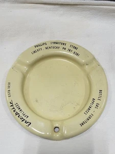 Vintage Porcelain Ashtray Phillips Furniture Store Liberty Kentucky Enterprise - Picture 1 of 5