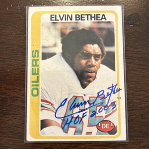 Elvin Bethea autographed football card (Oilers) 1978 Topps #127 inscribed HOF 03 - Picture 1 of 2