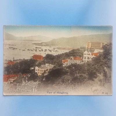 Hong Kong Postcard C1915 City & Bay From Hills Elevated View Daibutsu H93 China - Image 1 of 2