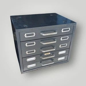 Vintage Metal Cabinet 5-Drawer Storage For 35mm Slides Dividers Hardware Neumade - Picture 1 of 3