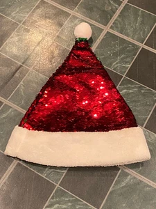 Target Medium 10" X 8" Opening Sequin Santa Hat (Red/Green) Pre-Owned/No Tag xx1 - Picture 1 of 7