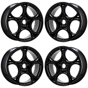 19" Alfa Romeo Giulia Gloss Black wheels rims Factory OEM set 58166 EXCHANGE - Picture 1 of 8
