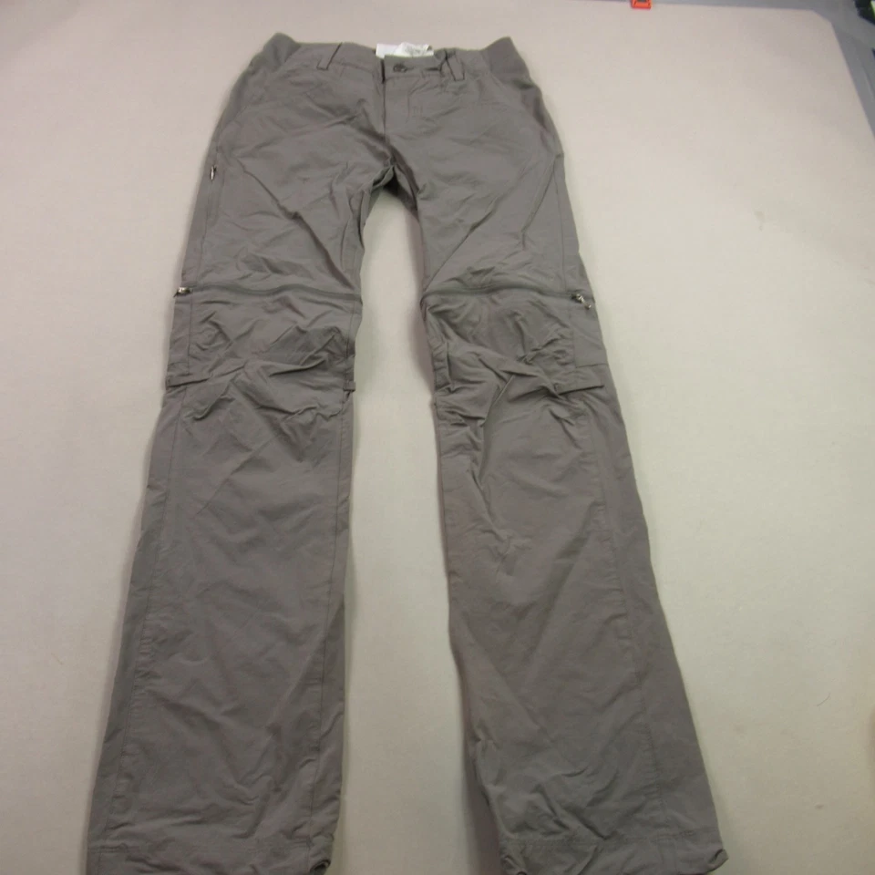 Columbia Pants Womens 4 Long Straight Leg Cargo Pockets Lightweight Hiking Gray - Image 1 of 4
