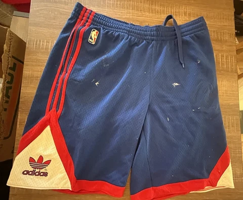 LA Clippers Mens 2XL Blue Red White Basketball Adidas 37x10 Shorts Athletic Cover