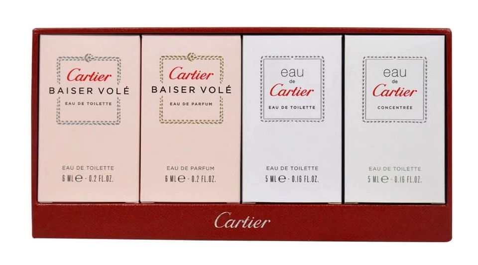 Juego de 4 piezas Cartier Coffret Miniature Discovery Eau De Cartier + Baiser Vole sellado Foto 1 de 1