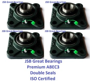 (4) Rodamientos de brida UCF201-8 Premium sellos dobles ABEC3 1/2 orificio UCF201 8 - Imagen 1 de 4