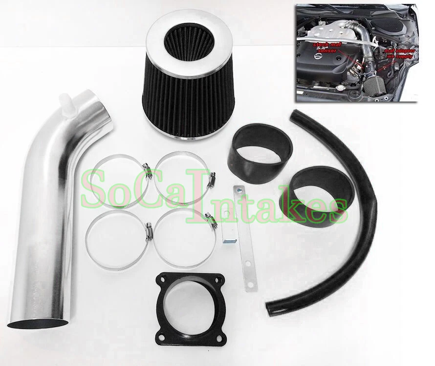 Kit de admisión de aire negro y filtro para Nissan 350z 2003-2006 con 3,5 L V6 Foto 1 de 1