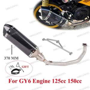 Motorcycle Exhaust Slip On Muffler Pipe For GY6 Engine 125cc 150cc Scooter ATV - Imagen 1 de 6