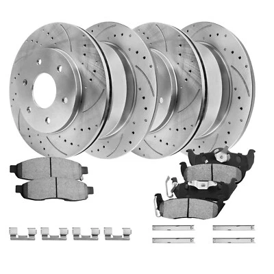 Front Rear Rotors + Brake Pads for 2004 2005 Infiniti QX56 Nissan Armada Titan - Image 1 of 4