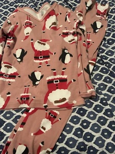 Size 7 Girls Santa Pajamas  - Picture 1 of 8