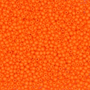 12/0 Czech Opaque Bright Orange Glass Seed Beads - Picture 1 of 1