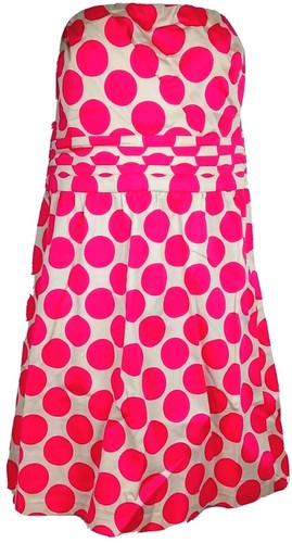 VALENTINO Abito a pois The Limited Y2k taglia 4 stile retrò senza spalline rosa bianco sporco