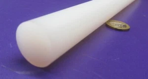 PCTFE Round Rod, White (.750") 3/4" Diameter x 2 Foot Length - Picture 1 of 5