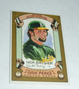 2007 TOPPS ALLEN & GINTER'S - DICK PEREZ SKETCH CARDS NICK SWISHER 20 OF 30