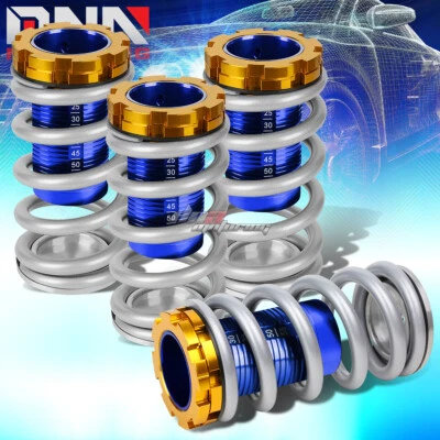 PARA 88-00 CIVIC EK EG EJ/DC 1"-4" SUSPENSIÓN ESCALA AZUL COILOVER MUELLES PLATEADOS Foto 1 de 4