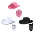 Vintage Cowboy Hat Women Men Cosplay Party Summer Outdoor Cycling Face Cover Set