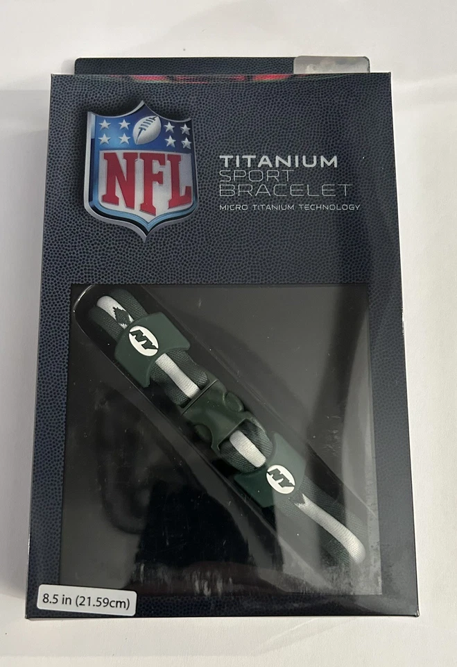 Подлинный New York Jets 8 1/2» титана спортивный браслет орлы крылья - Изображение 1 из 2