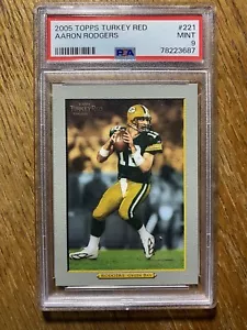 2005 Topps Turkey Red Aaron Rodgers #221 Rookie Card PSA 9 MINT - Picture 1 of 11