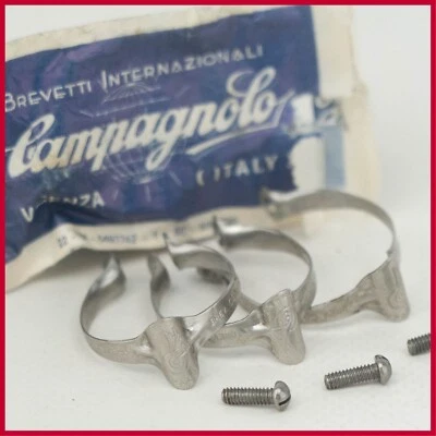 NOS CAMPAGNOLO TUBO SUPERIOR CLIPS DE CABLE ABRAZADERAS DE ACERO VINTAGE GUÍAS FRENO ANTIGUO #649 Foto 1 de 4